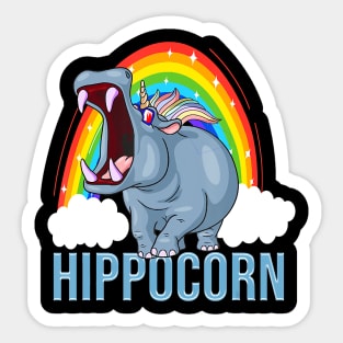 Funny Unicorn Hippo Hippocorn Sticker